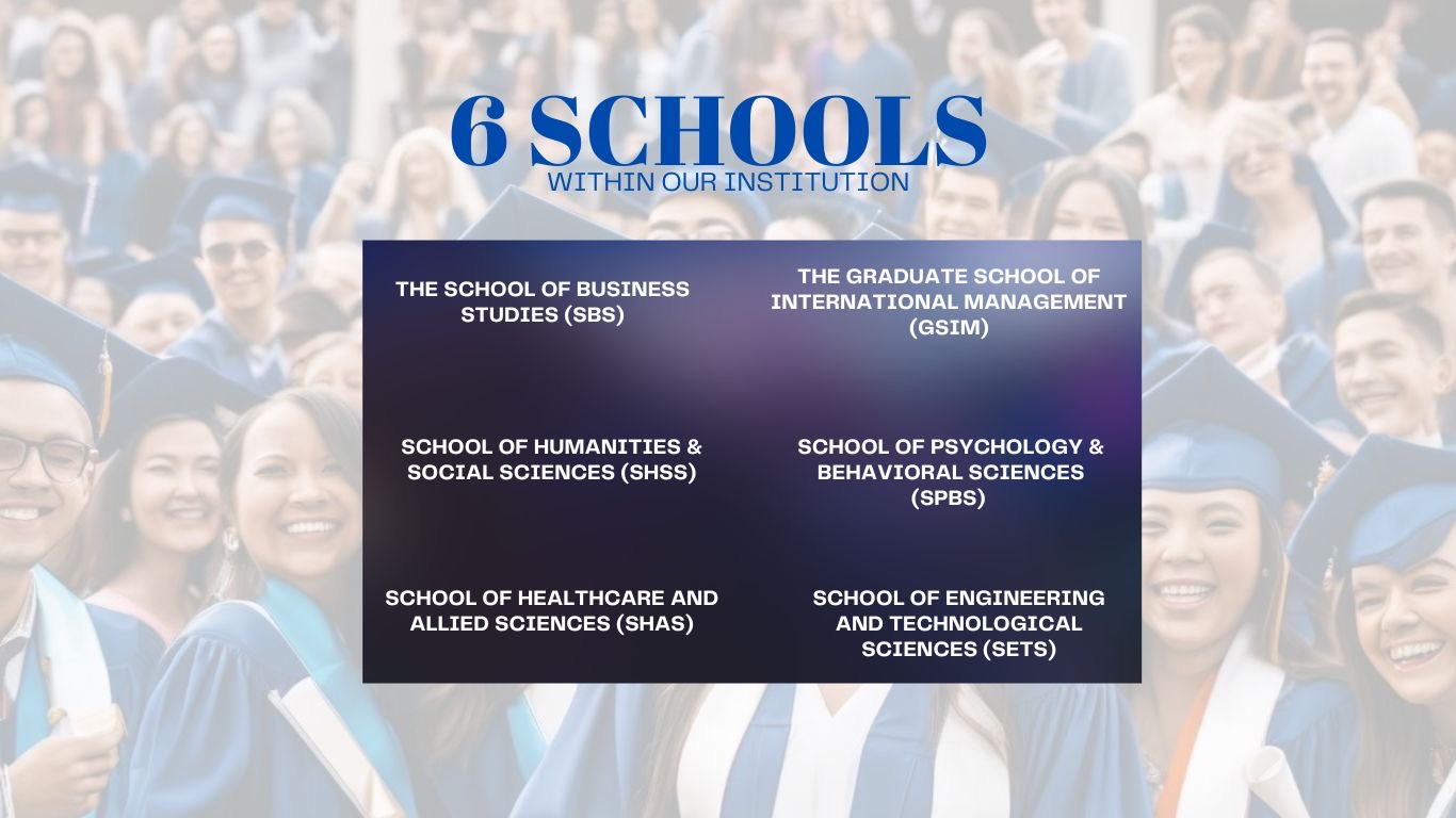 6 SCHOOLS WITHIN OUR INSTITUTION 